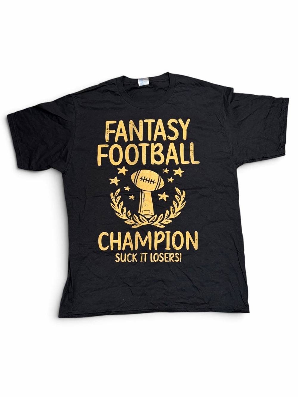 Fantasy Football Champion Graphic Tee - Black & Gold Men